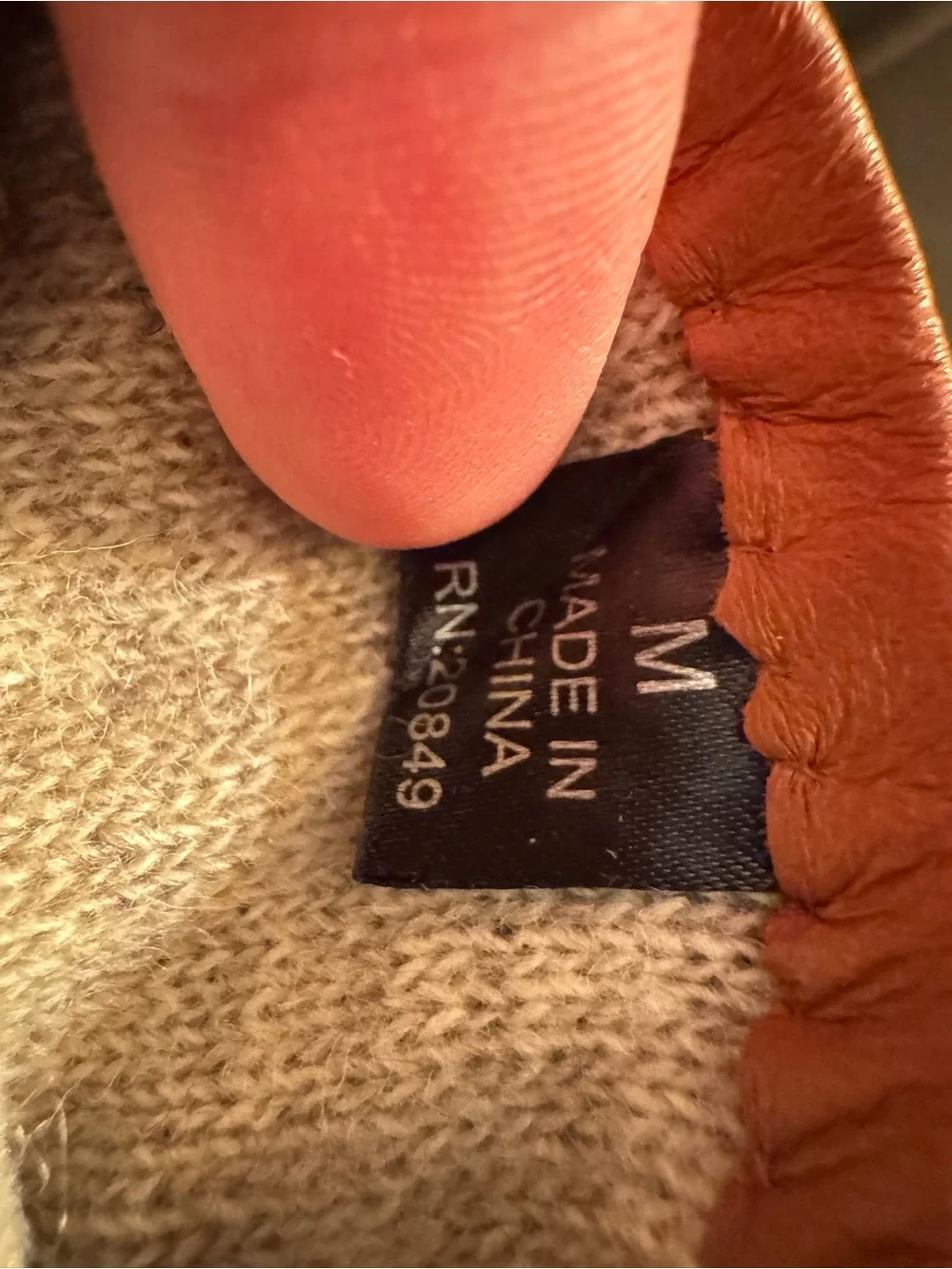 Leather with cashmire lining